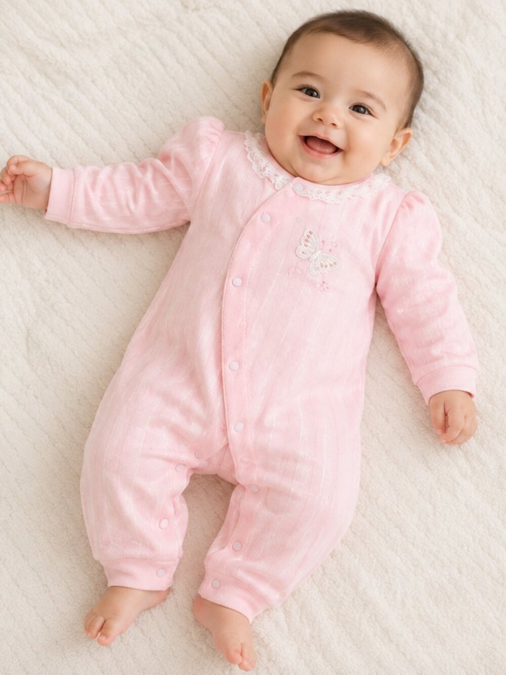 BABYGRO Baby Infant Girls Pink Long Sleeve Jumpsuit Onesies Size Large NEW